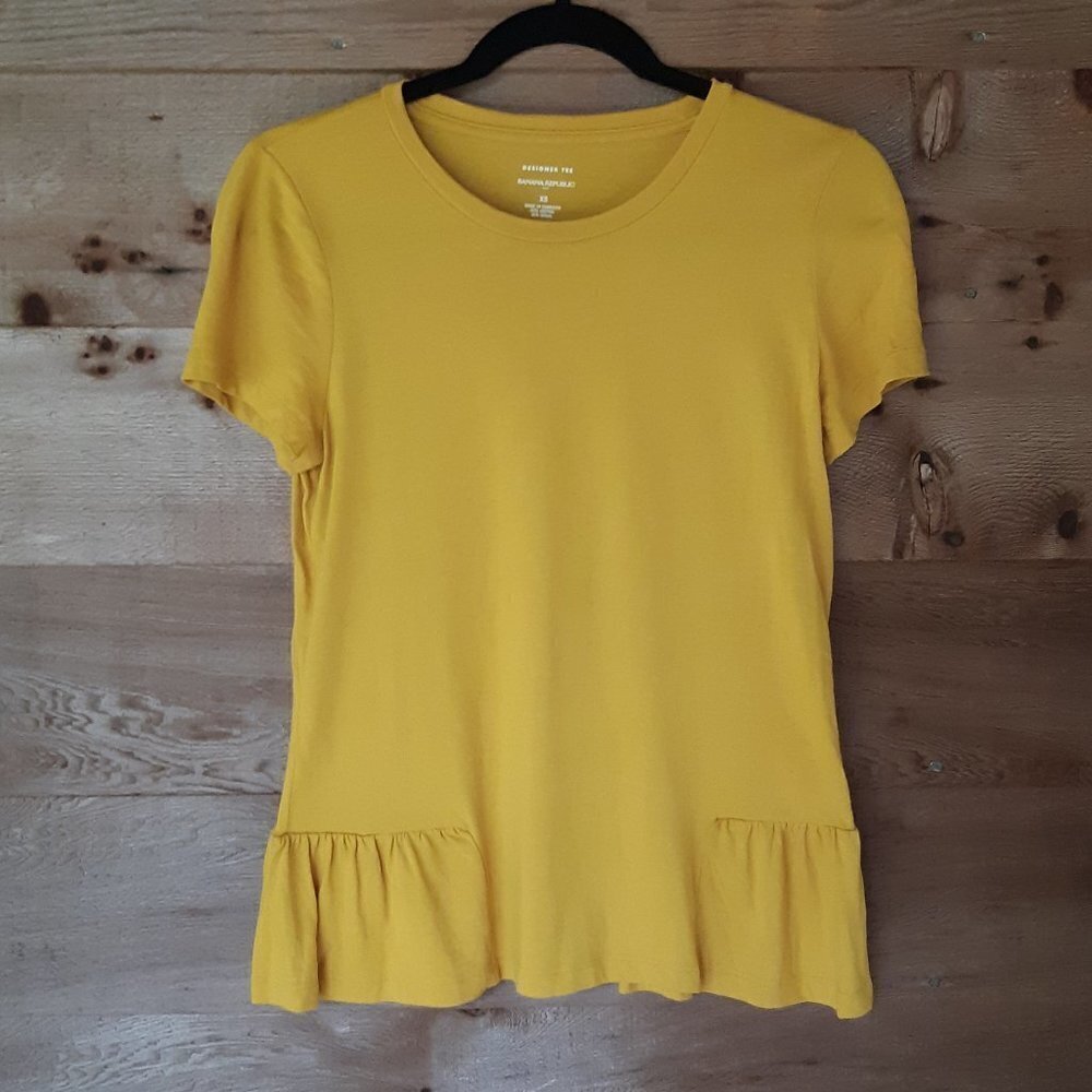 Banana Republic Yellow Designer Tee XSmall